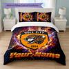 Hull City Individueller Name Text Bettwäsche Set 1 Bettbezug + 2 Kissenbezüge Fußball Logo Personalisierte Geschenk für Besonderen Anlass Schlafzimmer Dekor