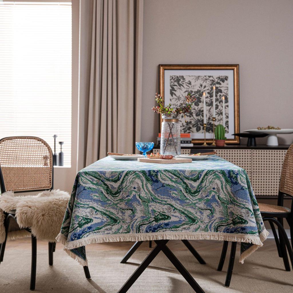 Imaqi Yun Bohemian Floral Jacquard Tablecloth