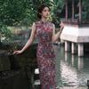Red leaf sleeveless national style new Chinese daily Suzhou long cheongsam improved young 1011 new women's high sense
