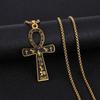 Retro Stainless Steel Ancient Egyptian Ankh Cross Totem Pendant Necklace For Men And Women Pharaoh Life Key Amulet Jewelry