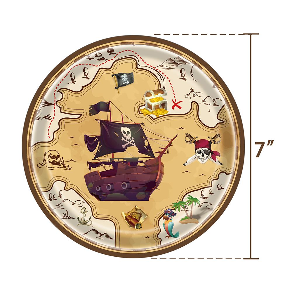 51pcs Pirate Tableware Set Include Paper Plates Cups Napkins Tablecover 10 Guest
