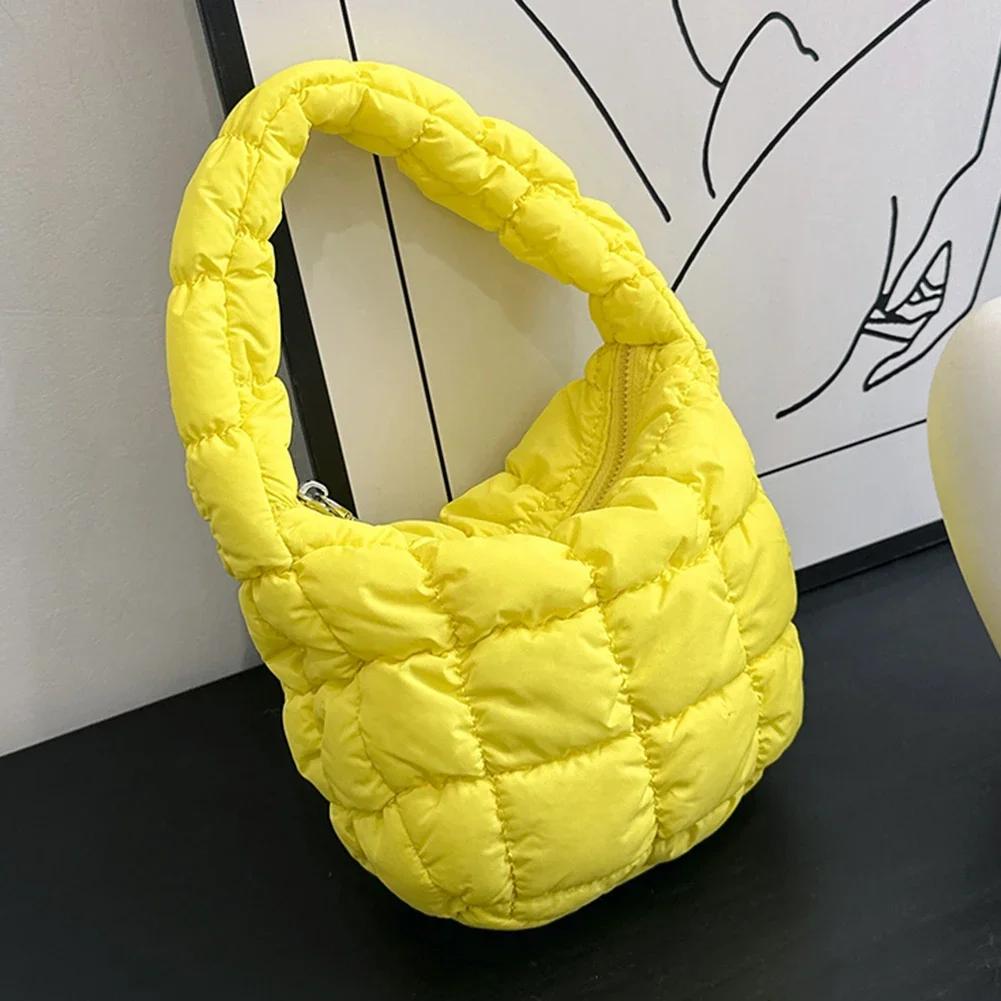 

Модные стеганые сумки через плечо для женщин, мини-сумка Cloud, плиссированные сумки, сумка-пельмень, роскошная сумка-тоут жёлтый