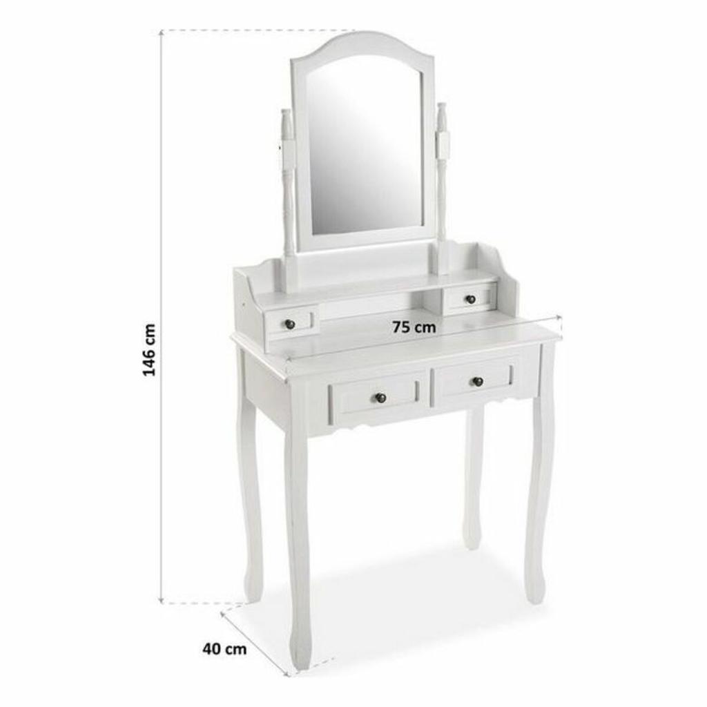 Versa Venus Dressing Table Glass Wood (40 X 146 X 75 Cm)