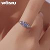 WOSTU 925 Sterling Silver Luminous Ring Glow in The Dark Moon Star Ring for Women Star Moon Minimalist Astronogy Lover Gift