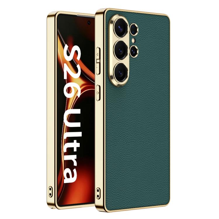 GKK Plating TPU + Leather Full Coverage Phone Case