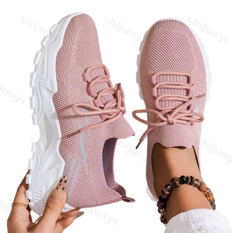 2025 New Spring Breathable Mesh Casual Shoes Lace-up Non Slip Woman Vulcanize Shoes Comfortable Women's Platform Sneakers