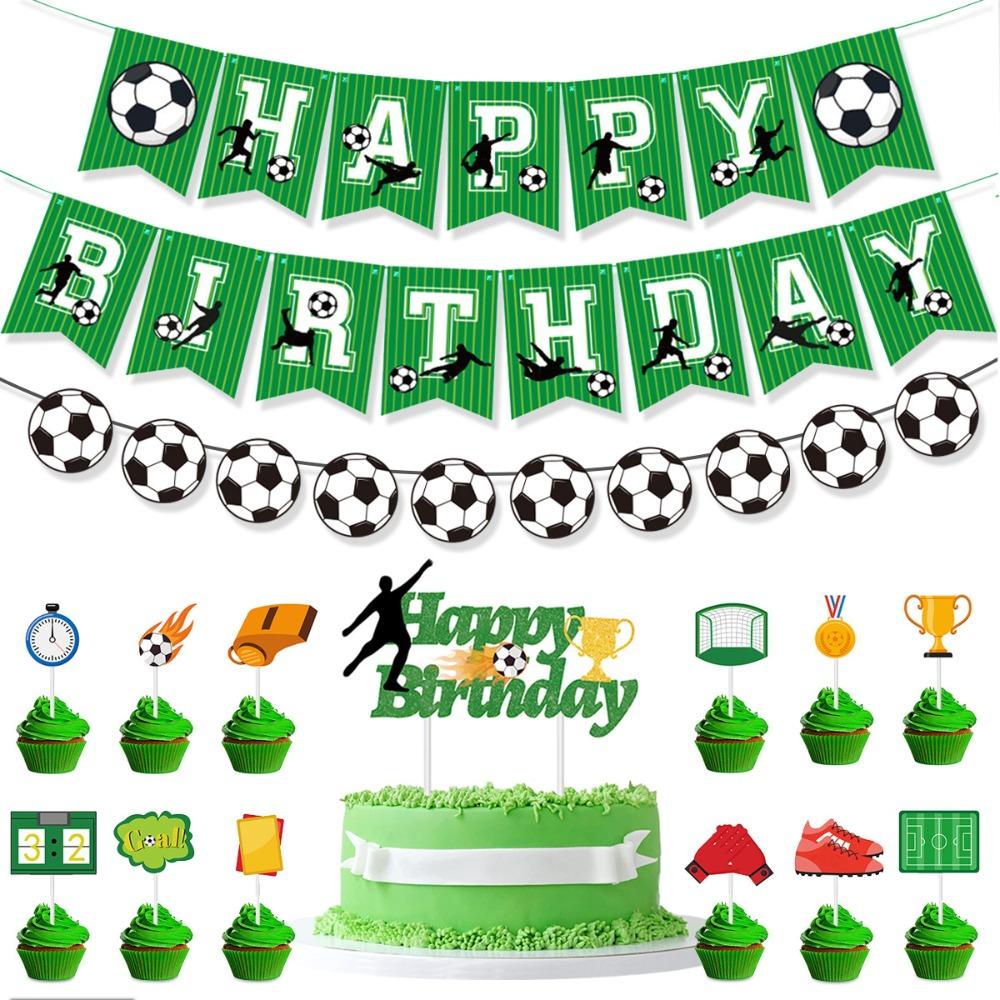 

Paper Football Themed Party Decoration Whistle Keychain Football Themed Soccer Party Decorations Green Football Series Banner