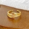 Medieval Vintage Enamel Light Luxury Full Of Diamonds Zircon High-End Sense Opening Ring Niche Ring Woman