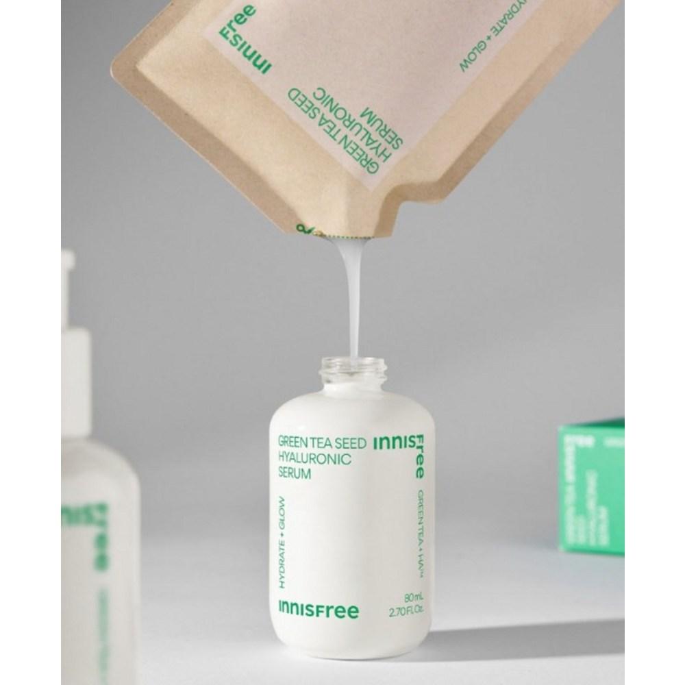 Innisfree Grünteesamen-Hyaluronsäure-Feuchtigkeitsserum-Nachfüllpackung, 80 ml, 1 Stück