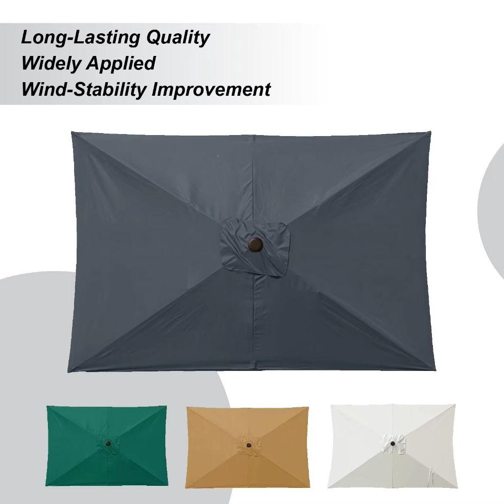 Rectangular Patio Umbrella Waterproof Sunshade Easy To Install Replacement Canopy Backyard