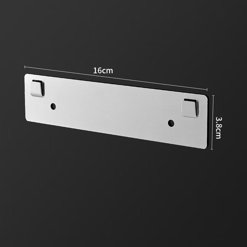 Punch-free Stainless Steel Hook Base Plate Nail Free Self Adhesive U Slot Wall Storage Hanging Hook