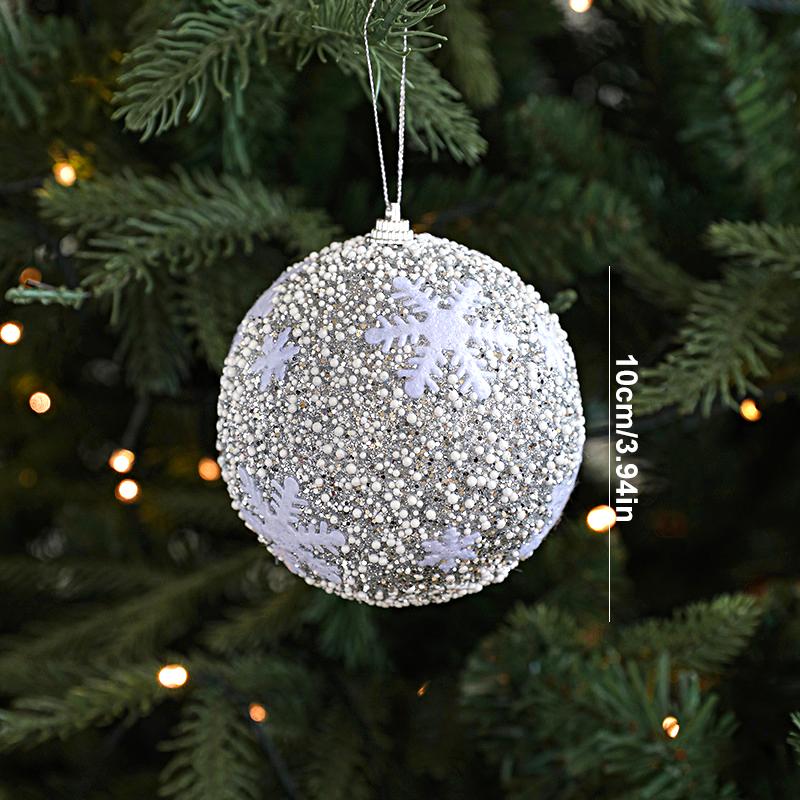 Luxury Silver Shining Christmas Tree Pendant & Drop Ornament Foamed Plastic  Christmas Ball Ornaments Home New Year Decoration