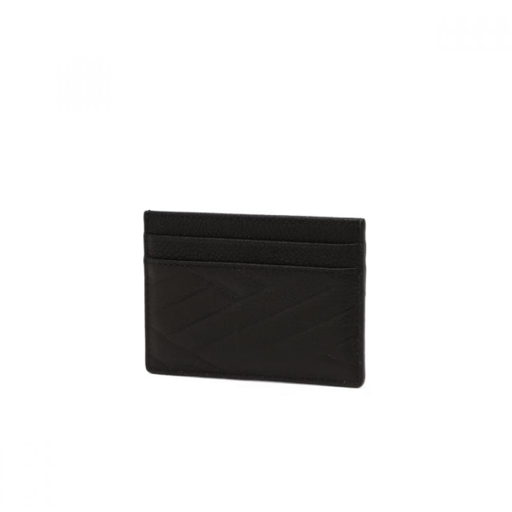 Dcho6e750bk [Carlisle] Carlisle Black Dd Logo Point Cowhide Slim Card Holder