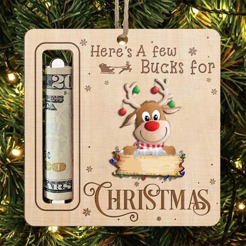 Christmas Cute Money Holder Christmas Ornament for Decorating Christmas Tree - Wooden Handicraft