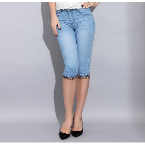 Buy Women Skinny Leopard Capris Jeans 