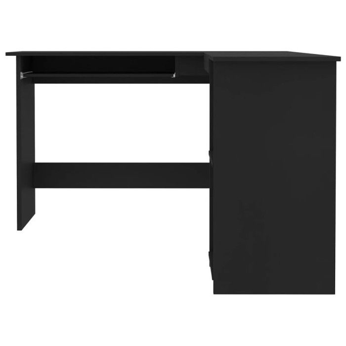 VidaXL Bureau d'angle en forme de L Noir 120x140x75cm bois ingénierie 800748