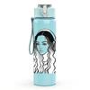1PC Sketch Curly Hair Lady 750ml Color Plastic Sports Water Bottle Leakproof Flip Straw Lid Suitable for Sports Office Home Use