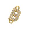 CZ Crystal 26 Initial Letter A-Z Charms Gold Plated Brass Connector for Necklace Bracelet Jewelry Accessories :VD1114