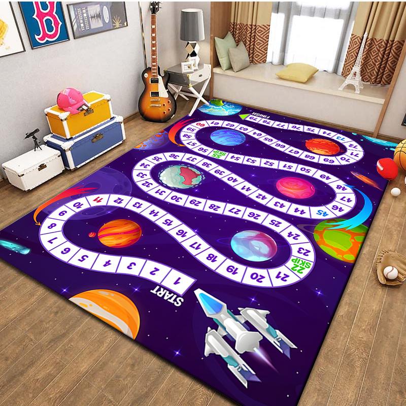 15 Size Snakes and Ladders Game Pattern Rug Carpets for Bedroom Living Room Mat Creative Door Mat Dressing Room Rugs Play Mats