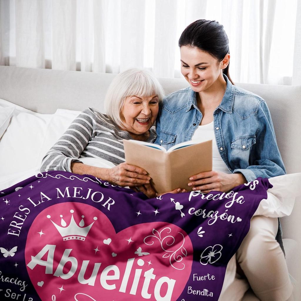 Grandma Gifts in Spanish Abuela Gifts Abuelita Blanket for Grandma Festival Birthday Gifts Regalos para Abuela/Abuelita throw