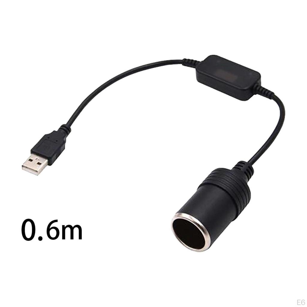 5V USB A Male to 12V Female Car Lighter Converter Cable with Booster Chip, 10W for GPS And Camera