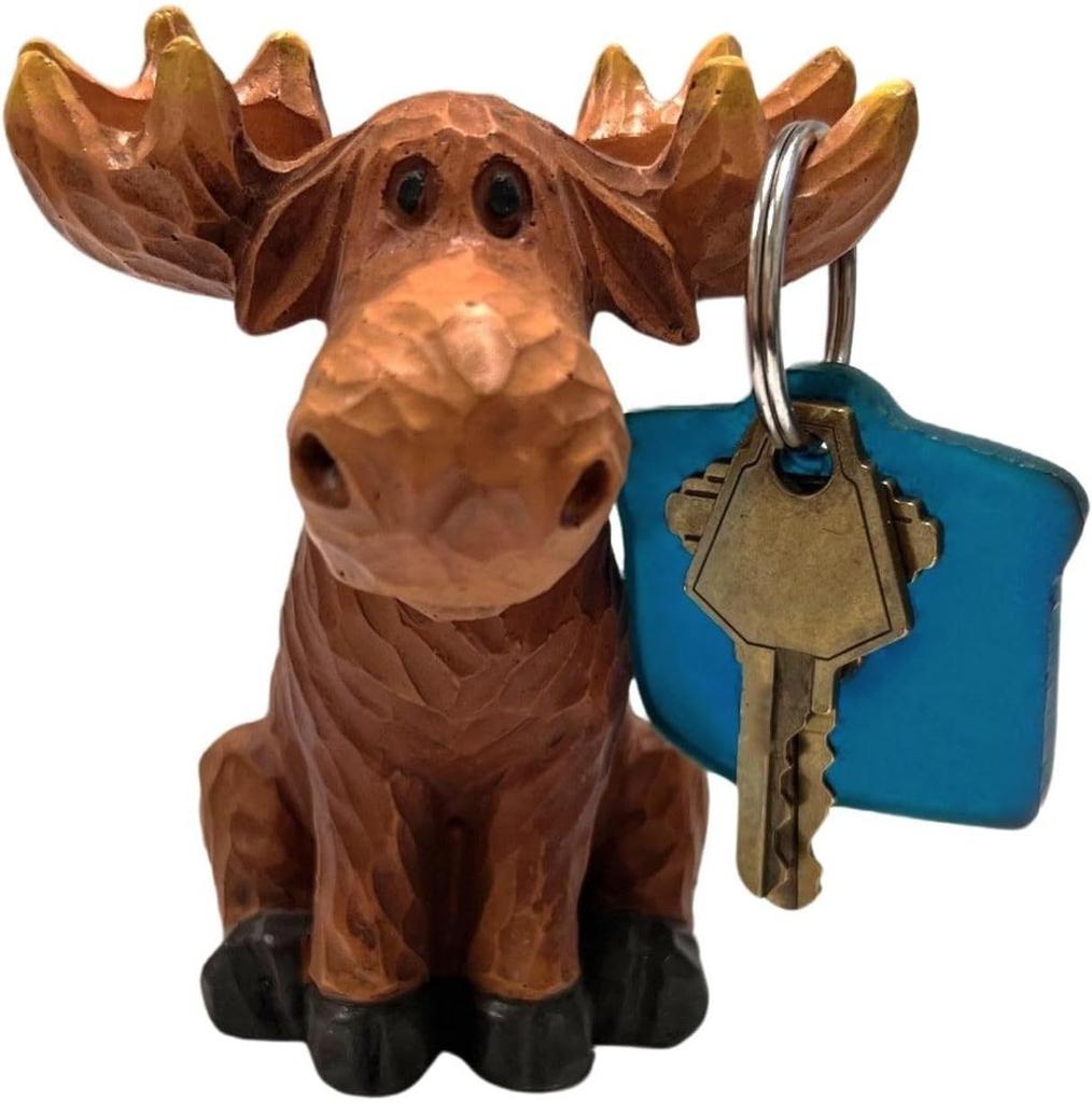 Unique Moose Figurine Phone Glasses Stand For Desk Home Office Table Storage