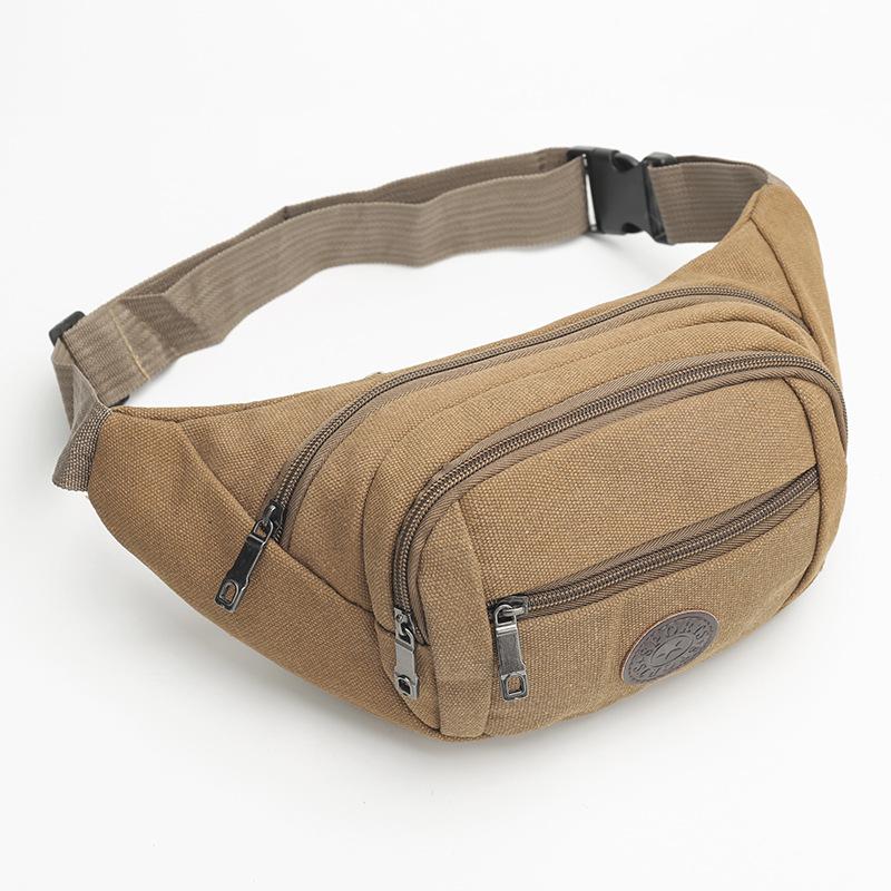 Men's Canvas Purse Leisure Outdoor Sports Waist Bag Multifunctional Mobile Phone Bag Cashier Chest Bag Leisure Wind Backpack.