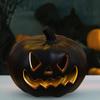 Yousheng Halloween Pumpkin Light Spooky Carved Plastic Pumpkin Lantern Light-up Pumpkin Figurine for Outdoor Indoor Porch Room Decoration