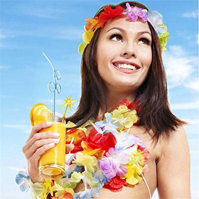 Hawaiian Blumen Halskette Stirnband Girlande Hochzeit Dekorationen Strand Tropical Hawaiian Luau Leis Party Supplies