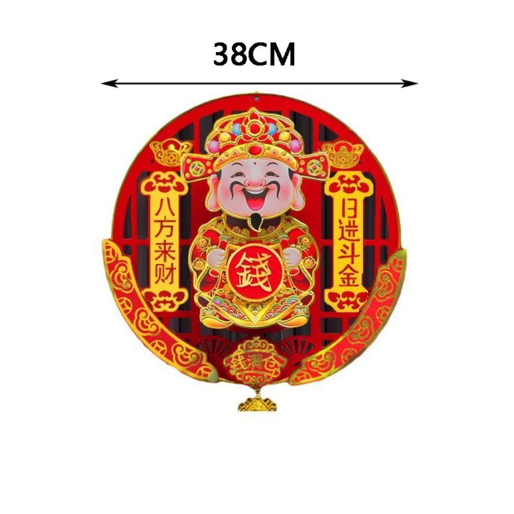 Flannelette God of Wealth Pendant Red Gold Spring Festival Pendants  Home Decor
