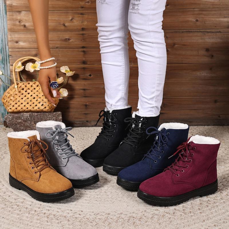 Snow boots winter new women's shoes fashion cotton shoes waterproof high boots warm thickened women's boots lace-up large size