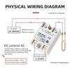 SSR-10DA SSR-25DA SSR-40DA SSR-60DA SSR-100DA Festkörperrelais DC 3-32V Steuerspannung AC 24-380V Lastspannung