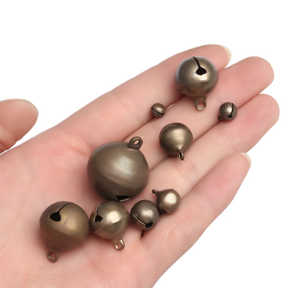 10pcs Crafts Christmas Tree Ornaments Handmade Necklace Copper Jingle Bells Small Bell Campanula Accessories Retro Bronze