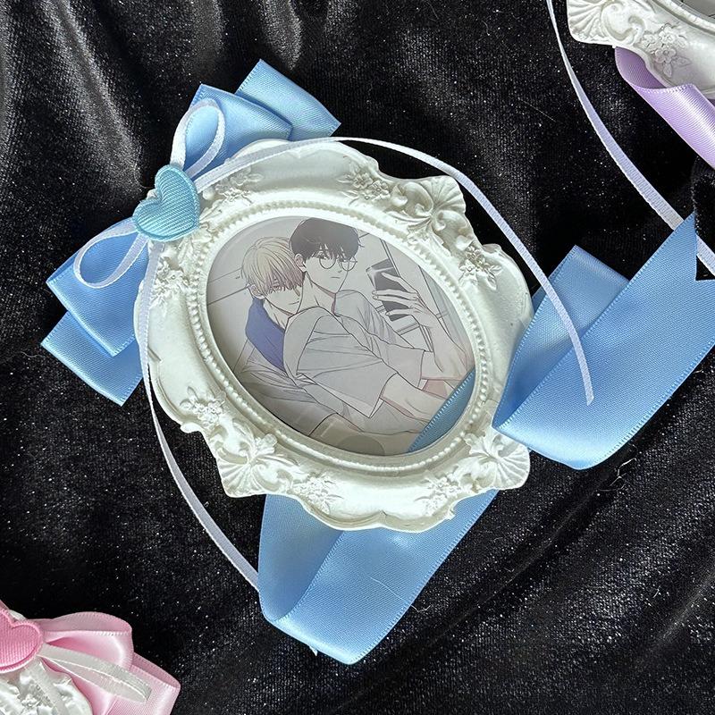Vintage Photo Frame Card Holder with Cute Bow Knot 3 Inch Kpop Idol Photocard Sleeves Kawaii Card Binder European Style 2025 New