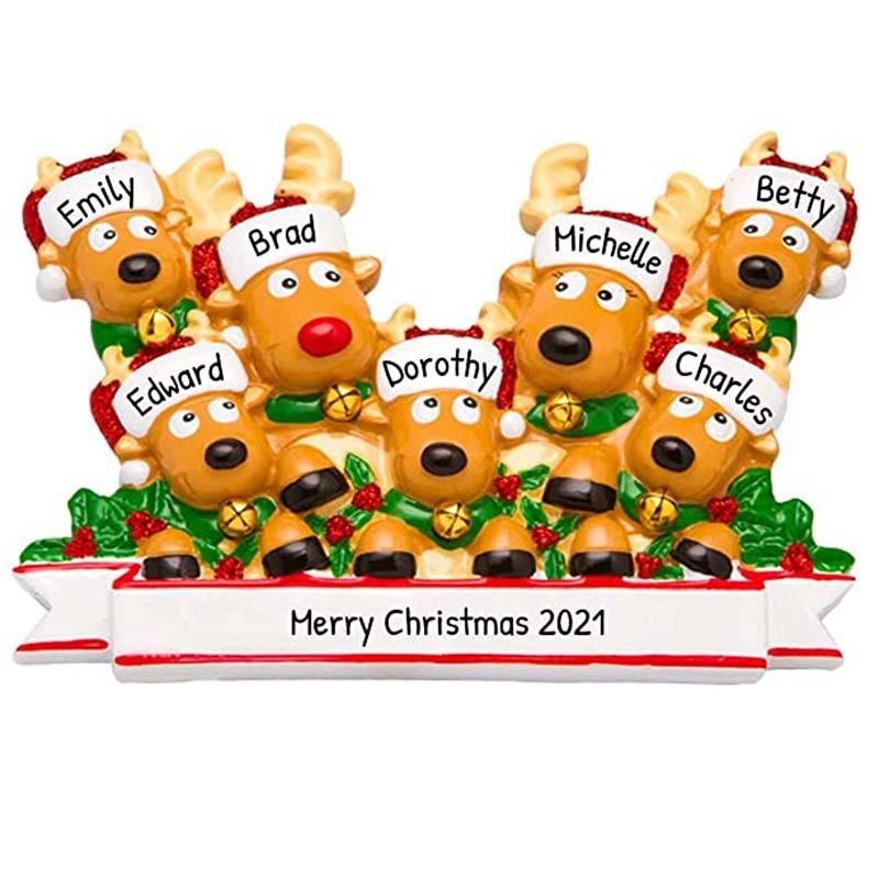 Charming Christmas Reindeer Heart Snowflake Resin Decoration Set For Festive Cheer