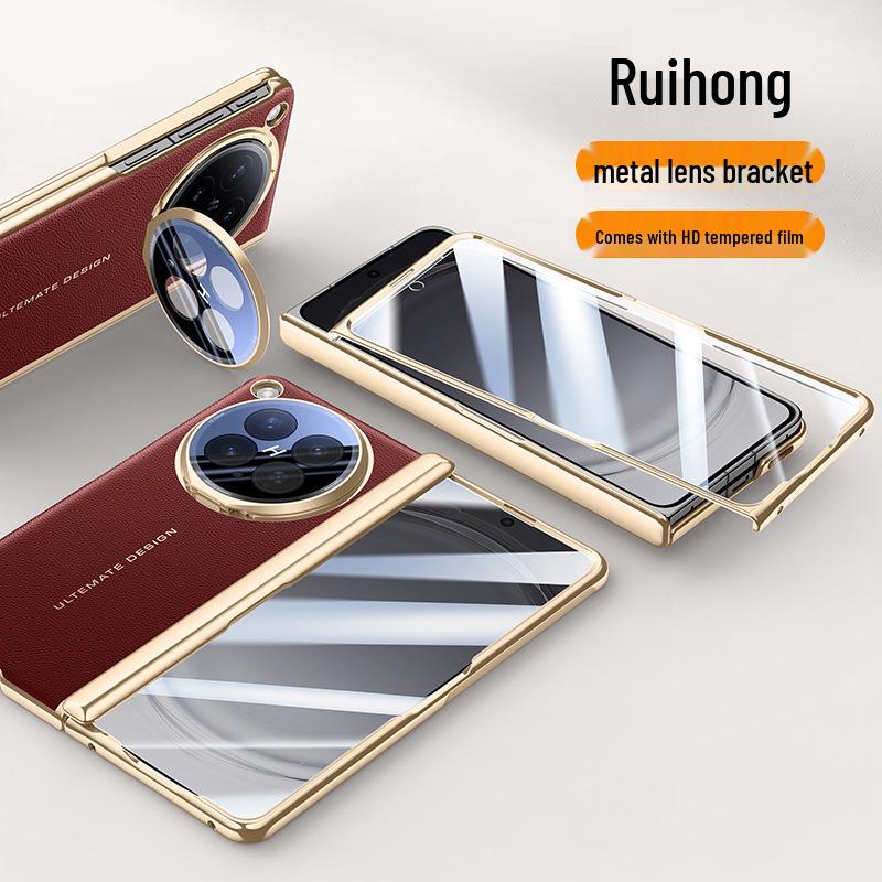 Genuine Leather OPPO Find N6 Fold Case, Full Coverage Anti-Drop Protection
