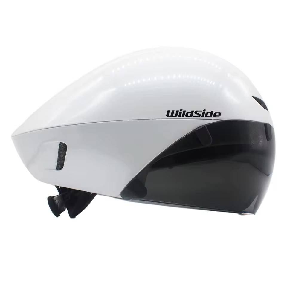 Wildside Aero TT Rennradhelm Triathlon TT Racing Radsport Ultraleichter Fahrrad-Sicherheitshelm Brille Fahrradzubehör
