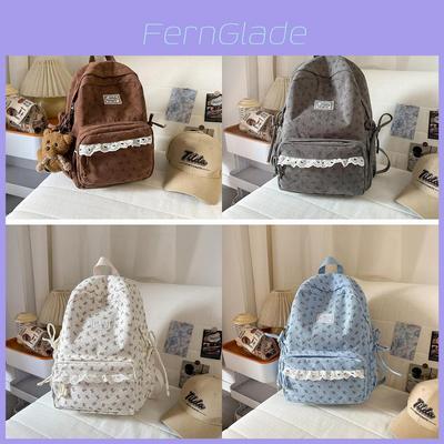 Korean Style Girls Backpack With Bow Pattern For School And Travel Purposes