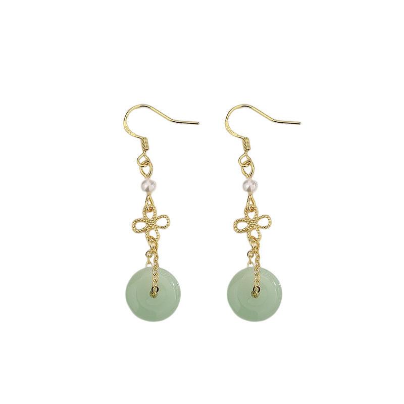 Chinese Knot Retro Pearl Ear Hooks Hanfu National Tide Highgrade Pearl Ear Drops Tassel Pendants Ear