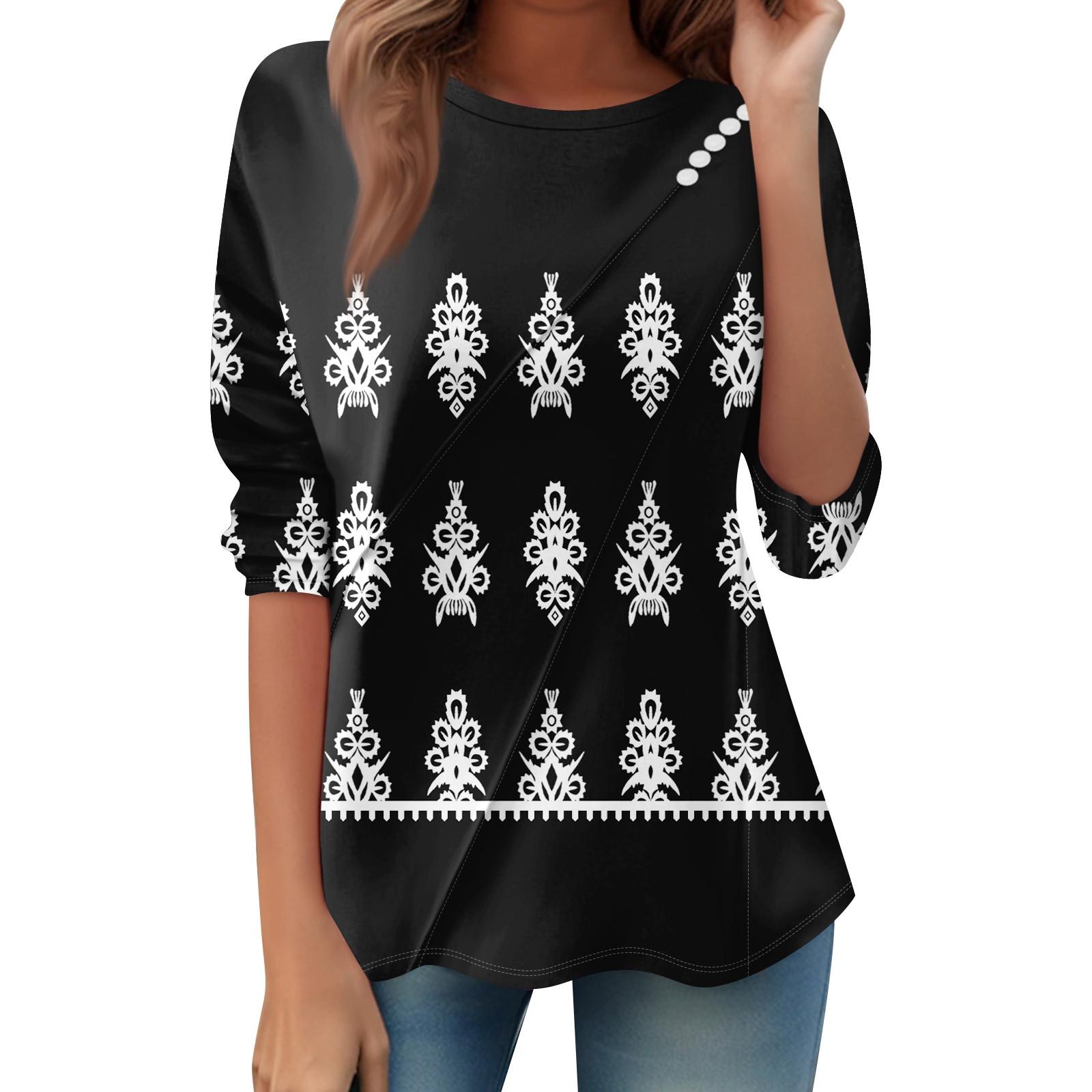 

Женский свободный повседневный топ с длинным рукавом, круглым вырезом, пуговицами, принтом в полоску, футболка XXL чёрный