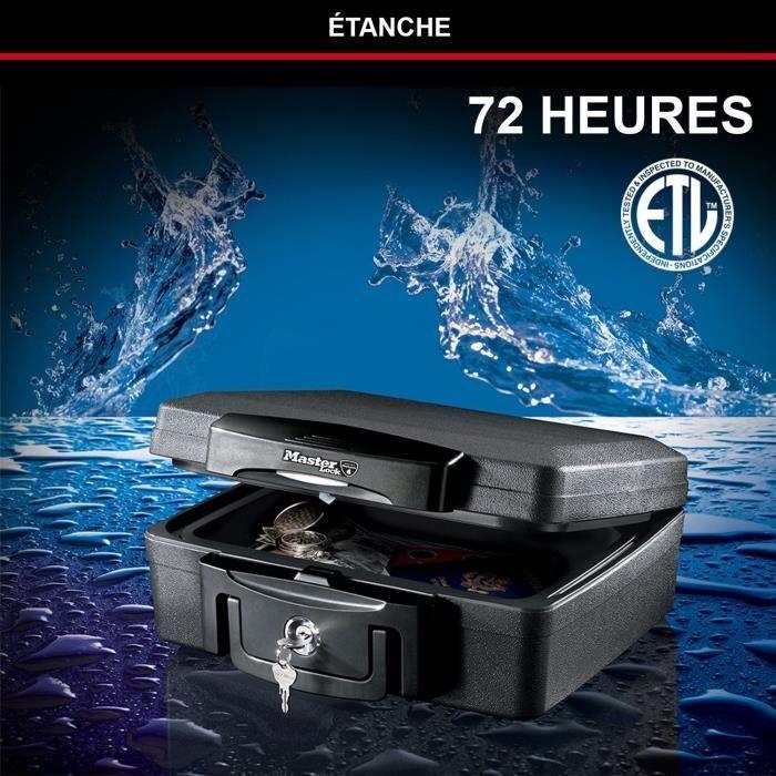 Coffre-fort ignifuge - master lock - h0100eurhro - etanche avec clé - 4,9 l, 15,6 x 36,2 x 33 cm