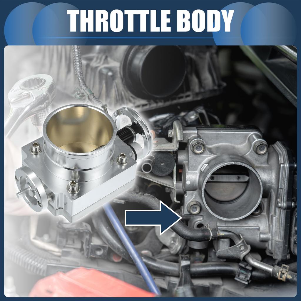 INFINAUTO Throttle Body Assembly 80mm Car Actuator Aluminum Alloy Silver Tone 1pc