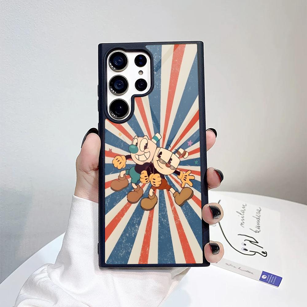 Cute Game Cuphead Phone Case For Samsung Galaxy S26 S25 S24 S23 S22 S21 S20 FE Edge Pro Plus Ultra PC+TPU Cover