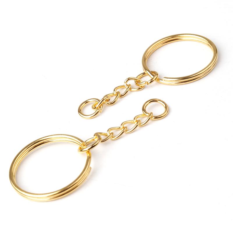 10pcs/Lot Iron Key Rings Keychain Key Chain Split Ring Metal Blank Gold Color Rhodium Keyrings DIY Jewelry Making Accessorie