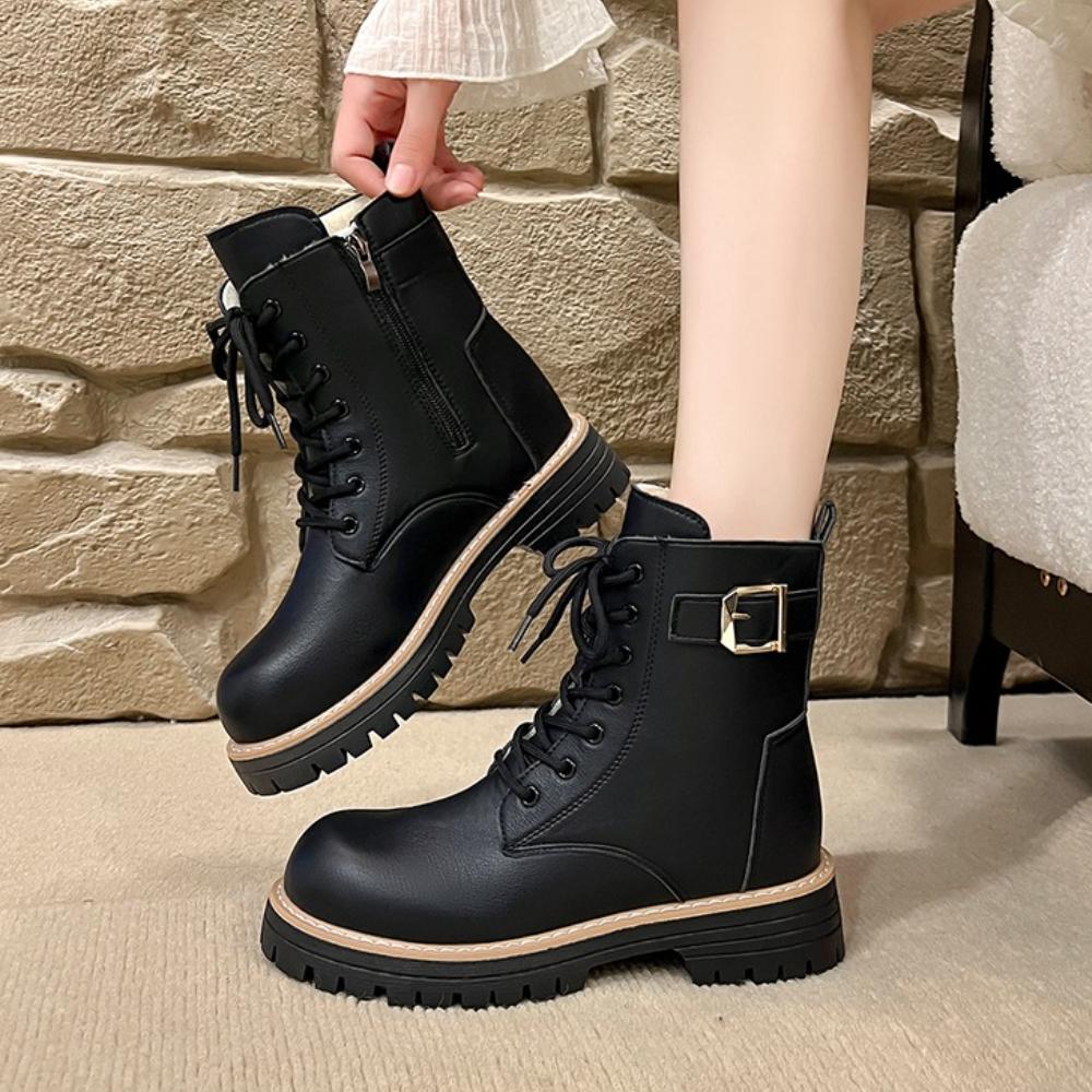 

Women s Boots Autumn/winter Fashion Round Toe Side Zipper Square Heel Design Casual Comfortable Short Boots for Women 36