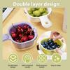 Dual-Layer Drain Basket with Ergonomic Handle Large Capacity BPA Free Multi-Purpose Fruit