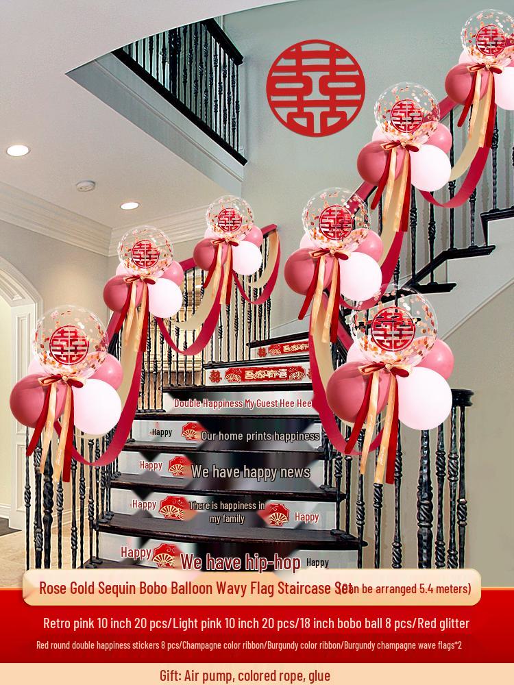 Stainless Steel Balcony & Stair Handrail Decor Set for Outdoor Weddings