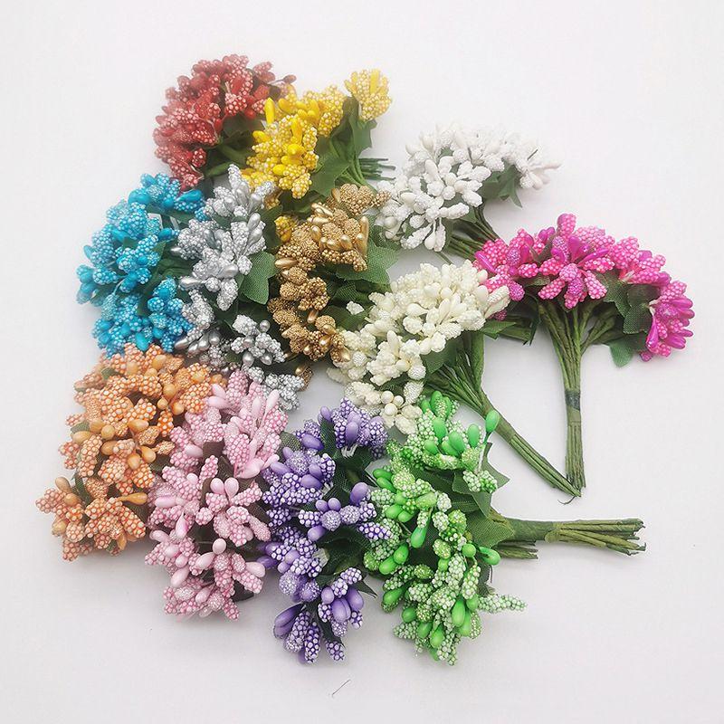 High-quality 12pcs Artificial Pearl Berry Stamen Flowers For Stunning Home Decor