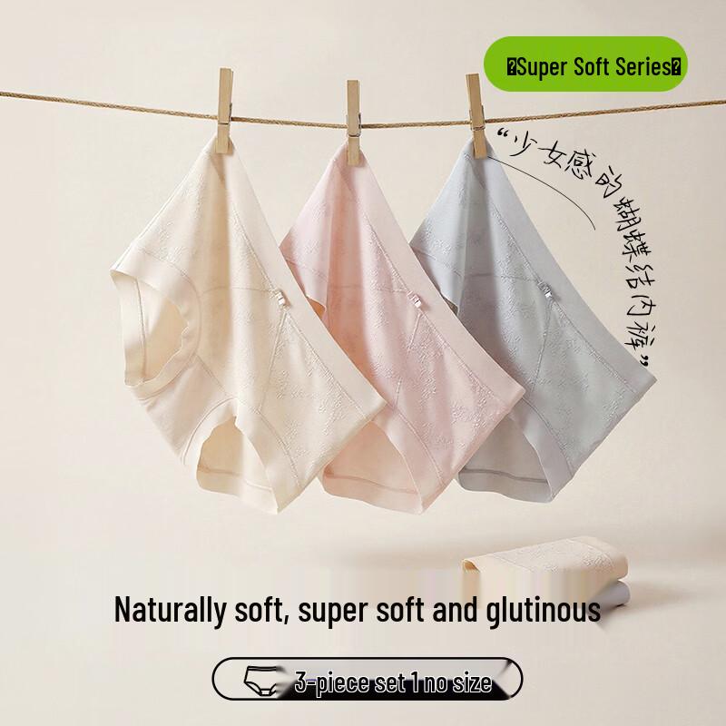 

Women s Antibacterial Pure Cotton Crotch Briefs 3-Pack One Size