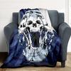 1pc Skull Blanket, Lightweight Flannel Throw Blanket For Sofa, Bed, Travel, Camping, Living Room, Office, Couch, Chair, And Bed